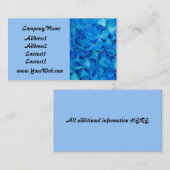 Carte de visite bleu d'hortensia (Devant / Derrière)