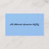 Carte de visite bleu d'hortensia (Dos)