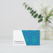 Carte De Visite Bleu diagonal et kaléïdoscopique blanc, vert, (Debout devant)