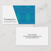 Carte De Visite Bleu diagonal et kaléïdoscopique blanc, vert, (Devant / Derrière)