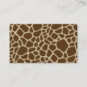 Carte De Visite bleu d'impression de girafe (Dos)
