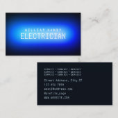 Carte De Visite Bleu d'inspiration néon (Devant / Derrière)