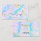 Carte De Visite bleu d'inspiration optique (Devant / Derrière)