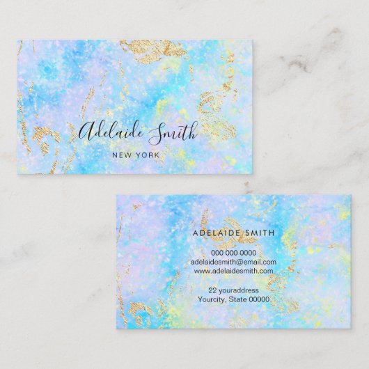 Carte De Visite bleu d'inspiration optique (Devant / Derrière)