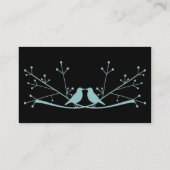 Carte de visite bleu d'oiseau de boutique chic (Dos)