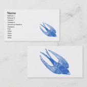 Carte De Visite Bleu d'oiseau d'hirondelle (Devant / Derrière)