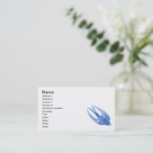 Carte De Visite Bleu d'oiseau d'hirondelle (Debout devant)