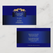 Carte De Visite Bleu d'or tacheté par vente d'affaires de cheval (Devant / Derrière)