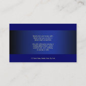 Carte De Visite Bleu d'or tacheté par vente d'affaires de cheval (Dos)