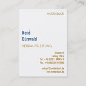 Carte De Visite Bleu doré (Devant)