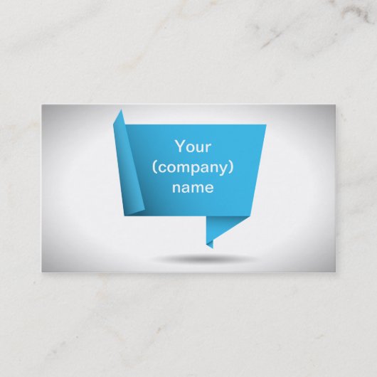 Carte de visite bleu d'origami (Devant)