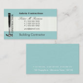 Carte De Visite Bleu d'outil du charpentier des hommes pratiques (Devant / Derrière)