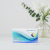 carte de visite bleu doux (Debout devant)