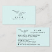 Carte De Visite Bleu doux basse Poly Aquarium Poisson Baleine (Devant / Derrière)