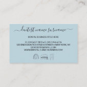 Carte De Visite Bleu doux dents blanchissant art dentaire (Dos)