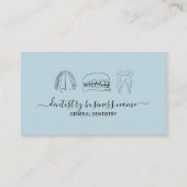 Carte De Visite Bleu doux dents blanchissant art dentaire (Devant)