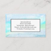 Carte De Visite Bleu doux et Turquoise (Dos)