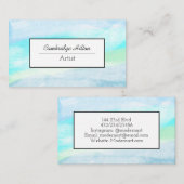 Carte De Visite Bleu doux et Turquoise (Devant / Derrière)