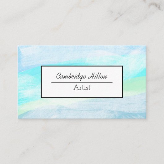 Carte De Visite Bleu doux et Turquoise (Devant)