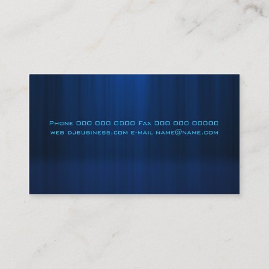 Carte De Visite Bleu du DJ (Dos)