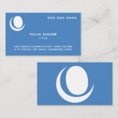 Carte De Visite Bleu du logo personnalisé (Devant / Derrière)