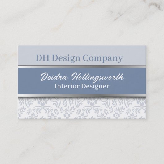 Carte De Visite Bleu Dusty Chic (Devant)