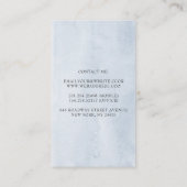 Carte De Visite Bleu Dusty et Fleurs Bleues Marine Élégant (Dos)