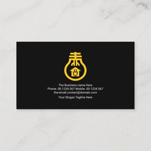 Carte De Visite Bleu-éclair-éclair Électricien (Dos)