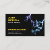 Carte De Visite Bleu-éclair-éclair Électricien (Devant)