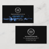 Carte De Visite Bleu Electric Audio Waves Professional DJ (Devant / Derrière)