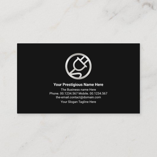 Carte De Visite Bleu Électrique Éclair Frappe d'alimentation en ar (Dos)