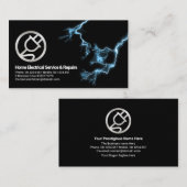 Carte De Visite Bleu Électrique Éclair Frappe d'alimentation en ar (Devant / Derrière)
