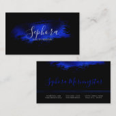 Carte De Visite Bleu électrique Peinture à huile métallique (Devant / Derrière)