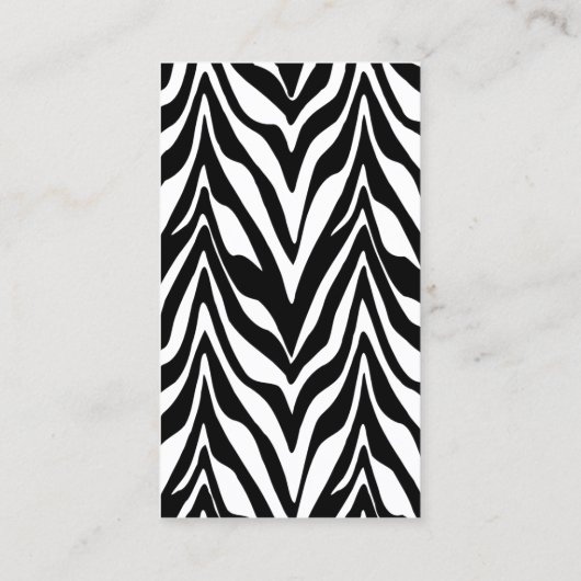 Carte De Visite Bleu élégant d'Aqua d'impression de zèbre (Dos)