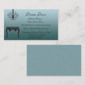 Carte de visite bleu élégant de design d'intérieur (Devant / Derrière)