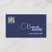 Carte De Visite Bleu élégant moderne Deux couleurs Classic avec lo (Devant)