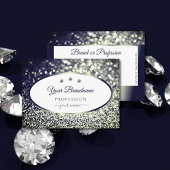 Carte De Visite Bleu élégant Parties scintillant d'étincelle en ar