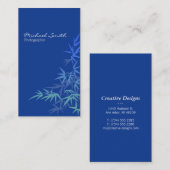 Carte De Visite Bleu en bambou (Devant / Derrière)