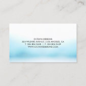 Carte de visite bleu en pastel d'aquarelle (Dos)