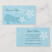 Carte De Visite Bleu en pastel de belle silhouette de fille (Devant / Derrière)