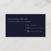 Carte De Visite Bleu et argent de marine simple (Devant)