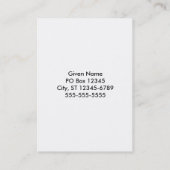 Carte De Visite Bleu et blanc (Dos)