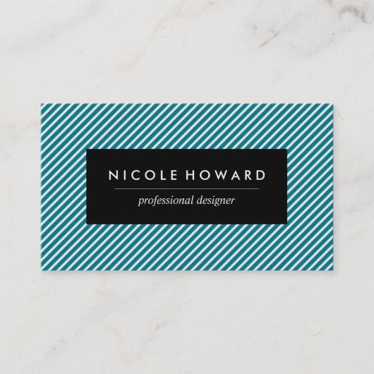 Carte De Visite Bleu et blanc Aqua (Devant)
