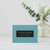 Carte De Visite Bleu et blanc Aqua (Debout devant)