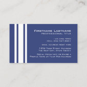 Carte De Visite Bleu et blanc avec nom et numéro (Dos)