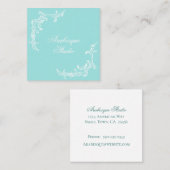 Carte de visite bleu et blanc baroque (Devant / Derrière)