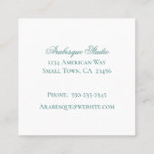 Carte de visite bleu et blanc baroque (Dos)