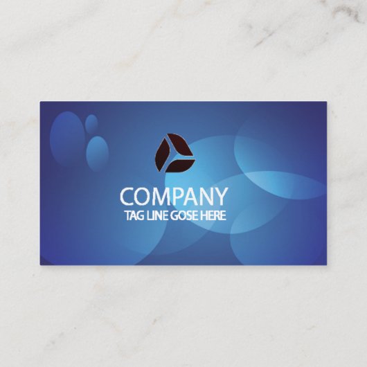 Carte De Visite Bleu et blanc chic moderne (Dos)