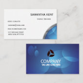 Carte De Visite Bleu et blanc chic moderne (Devant / Derrière)