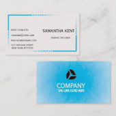 Carte De Visite Bleu et blanc chic moderne (Devant / Derrière)